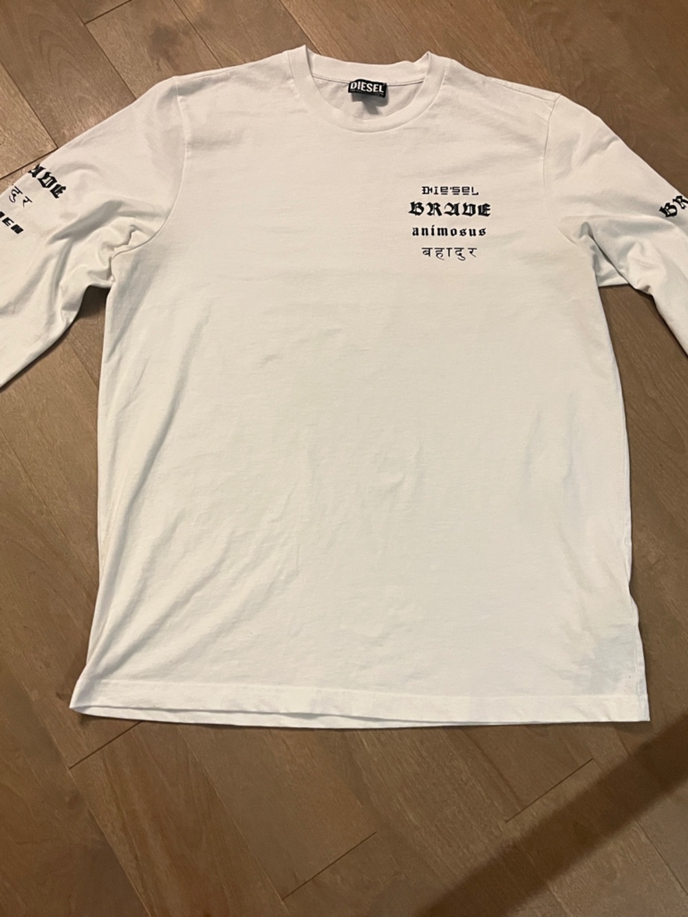 Diesel White Long Sleeve Graphic Tee